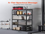 Storage, 2000 lbs, 5 Tier Garage Storage Shelving, 18" D x 40" W x 72" H Adjustable Metal V952-JSBSXHJ184078VRULV0