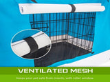 Wire Dog Cage Foldable Crate Kennel 36in with Tray BLUE Cover Combo V274-PET-WCCV36-BU
