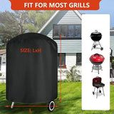Round Grill Cover 210D Oxford Fabric Waterproof Tear Resistant UV Resistant for Outdoor BBQ Grills V1189-LC-HW-00459