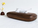 Tissue Box Cover With Walnut Wood Lid, Magnetic Easy Refill, Durable Plastic Base, For Bathroom V1237-ZY-807-105
