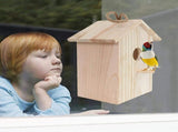 Birdhouse Bird Feeder Wooden Hanging Nest Box Outdoor Window Cage with Suction Cups V1294-YM0718-10126708