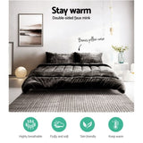 Giselle Bedding Faux Mink Quilt Charcoal Queen QUILT-FM-CHAR-Q