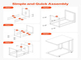 C Table, C Shaped Sofa Side Table with Metal Frame Rolling Casters, Portable C Shaped End Stand for V952-CZ1JT1CBHB208HKNP001V0