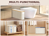 CARLA HOME 2 Pack Toilet Paper Storage Basket Holds Up to 12 Rolls with Bamboo Lid and Handle for RV LSB-36238