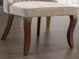 2x Fabric Channel Tufted Dining Chairs with Curved Wood Legs -Beige V226-SW1847BG