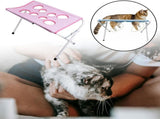 Foldable Pet Grooming Hammock with Leg Holes, Anti-Scratch Mesh Bathing Station for Cats and Small V1107-CS-CWMRTF