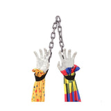 5.6 Ft Halloween Hanging Animated Talking & Shaking Scary Clown with Chain, Touch Activated for V1366-AZ2-W-17878