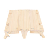 Wooden Folding Picnic Basket Table Outdoor Portable 2 in 1 Vintage with Wine Glass Holder Wood Grain V1294-YM0901-3111250046511