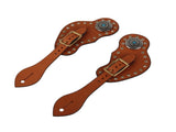1 Pair Spur Strap Western Retro Horse Spur Strap with Buckle for Horse Training Protective Equipment V1294-YM0521-3111220311611
