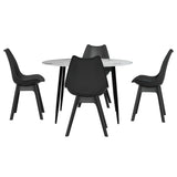 1 Artiss Dining Table and 4 Chairs Set Marble Black DSET-MAR75-55Y-BKX4