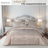 Bianca Bellagio Gold 6 Pcs Jacquard Geometric Comforter Set Super King V442-BCA-COMFORTER-BELLAGIO-GOLD-SK