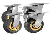 4X 6" / 150mm Heavy Duty Swivel Caster Wheels Castor 1000KG Load,2 with Brakes V201-QHGMMOREONE014