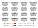 16PCS Stainless Steel Hotel Pans, 1/6 Size 4" Deep Commercial Buffet Steam Table Food Containers V1192-AZ-W-18384