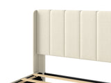 Levede Metal Wooden Bed Frame Double Panel Plush Upholstered Mattress Platform BF1072-D-BG-AU
