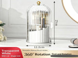 Rotating Birdcage Desk & Vanity Organiser, Dustproof Divided Storage Holder for Cosmetics, Skincare, V1221-XM-LB5314-ZS182