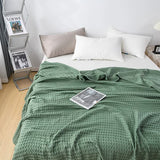 Cotton Waffle Blanket - Air Conditioning Blanket/Throw/Summer Quilt, 200*230cm,Green V888-ELOSUNG15964