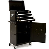 Bullet Pro 3 Drawer Tool Box Cabinet Trolley Storage, with 1-Door Toolbox Garage Organiser Set, V219-TOLCHTBU3CKA