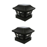 2pc Solar Outdoor Post Cap Lights - Includes Bases for Posts - Bright Light - Slate Black Post V1370-AZ4-05018