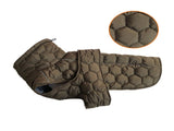 Size 2XL Olive Green Warm Quilted Dog Winter Coat - Adjustable Fleece-Lined Puffer Vest with V888-ELOSUNG32053