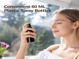 100PCS Black Plastic Spray Bottles, 2oz Portable Travel Bottle, 60 ml Fine Mist Sprayers, Refillable V1369-AZ3-W-08779