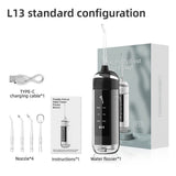 Portable Water Flosser Electric Water Flosser USB Rechargeable Flosser Oral - Black - Size set V1102-110-88358-BLK-SET