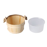 6L Sauna Bucket SPA Steam Room Accessory High Capacity Wooden Barrel for Shower Swimming Pool V1294-YM0901-3111210203911