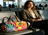 Hippie Bohemian Quilted Weekender Travel Bag, Multifunctional Tote Bags with Zipper, Retro Book V1107-CS-YISEE27