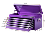 Giantz 9-Drawer Tool Cabinet Chest Toolbox Heavy Duty Garage Storage Organiser Purple TB-9DR-CHEST-PUR