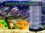 Aquarium Bubble Light LED Fish Tank Bubbler Light, Remote Controlled Aquariums Air Stone Disk Lamp V1107-134-95706