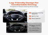 Steering Wheel for 2021-2024 Ford F150, Carbon Fiber Steering Wheel D-Shaped Flat-Bottom, Leather V952-QCFXPZYFTF15VL7EA001V0