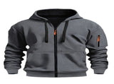 Unisex Hoodie Zip-Up Hoodie Autumn Winter Jacket Fleece Jacket Outdoor Training - Black - Size V1106-M-APP-12090-BLAC-2XLAU2XLEU54