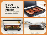 Devanti Cordless Wet Dry Vacuum Mop plus Sandwich Maker Panini Press VAC-1809-SM-1SET-BK
