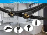 All Metal Shower Head Flow Control Valve, G1/2 Brass Shut-off Valve with Metal Handle Lever, with 90 V1258-DP02-C-813