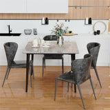 Square Marble Dining Table Sintered Stone Kitchen Table 80x80cm - Modern Restaurant Table with Metal V767-JJ-XZ329-YDL-V1