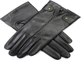 Dents Womens Audrey Leather Gloves with Fleece Lining Hand Stitched in Brown V563-77-0009-BROWN-XL