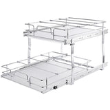 VEVOR 2 Tier 20"Wx21"Dx15"H Pull Out Cabinet Organizer, Heavy Duty Slide Out Pantry Shelves, Steel V952-HGS220W21D15HSW3PV0