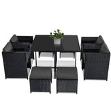 Horrocks 8 Seater Outdoor Dining Set-Black V264-OTF-503S-BLK