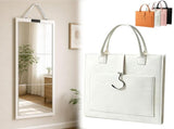 Foldable Full Length Mirror, Hanging Wall Folding with Handle Shatterproof Acrylic Design, Folds for V1107-CS-EGWTPM52