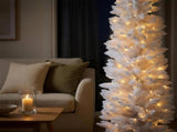 Christabelle 1.8m 6ft White Fairy Floss Christmas Tree Pre Lit RGB LED Flocked Slim 20 Modes Fe 112_WFLWF6