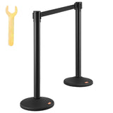 Crowd Control Stanchions, 6-Pack Crowd Control Barriers with 3PCS 6.5FT Black Retractable Belts, V952-ZGGLZHSSLZX6P36AJV0