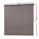 Instahut 3X2.5M Outdoor Blinds Awning Roll Down Retractable Knit Fabric Outdoor Blinds Window Shade AWN-C-DOWN-KNIT-30-BR