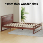 Artiss Bed Frame Double Size Wooden Walnut WITTON WBED-WITTON-D-WAL-AB