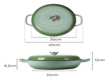 TOQUE 3.5L Enamel Dutch Oven Pan in Green Colour KT0181-3.5L-GN_NZ