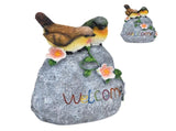 Double Sparrow Welcome Sculpture Cute Simulation Resin Ornament for Outdoor Home Garden Yard V1294-YM0718-3111210479511
