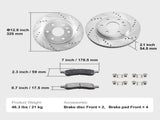 Drilled Slotted Front Brake Rotors Pads Kit for Chevy Traverse GMC Acadia V952-QCCCPTZTRAVEMZKYOV0