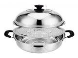 Steam Pot with Clear Lid 201 Stainless Steel Multipurpose Stock Pot Kitchen Cookware for Cooking V1294-YM0901-3118230431511