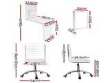 Artiss Computer Desk Office Chair Set PU Leather Wall Mount Foldable Table White DESK-WALL-REPL-WH