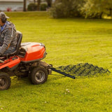 Drag Harrow, 4'x4' Heavy-Duty Chain Harrow with 69 Teeth, ATV UTV Tractor Attachments Field Drag Mat V952-LPGDK4X4FT0067AQTV0