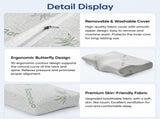 Single Butterfly Memory Foam Pillow - Ergonomic Neck Support Cushion with Removable Bamboo Fibre V888-ELOSUNG54968-1