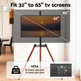 Artiss TV Stand 32-65 inch LED LCD Screen Wooden Tripod Easel Height Adjustable TV-MOUN-104-BK-WAL
